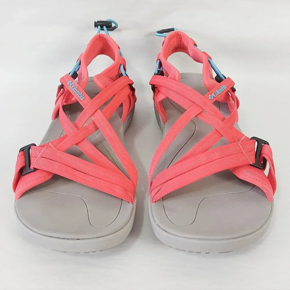 Columbia Women Trekking Strappy Hiking Sandals Size 10 Coral Outdoor Casual